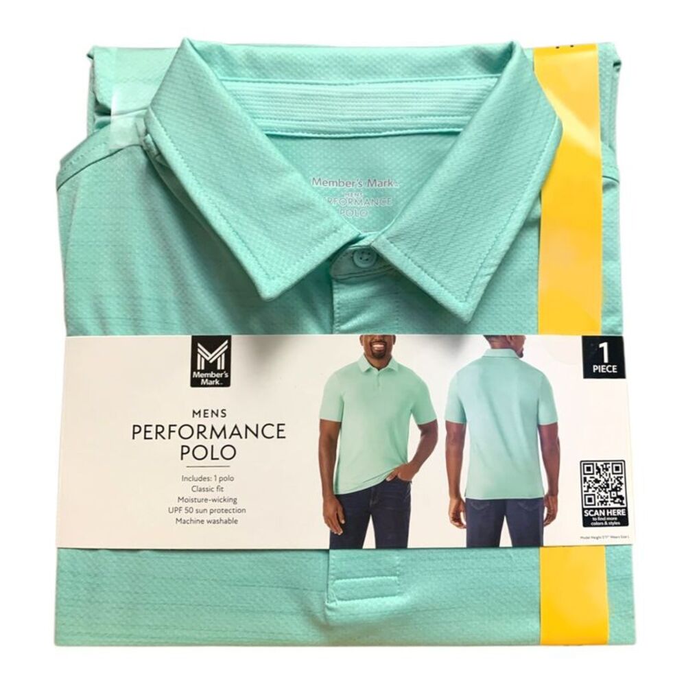 Member's Mark Men's Performance Polo, Classic Fit, Moisture-Wicking - Green